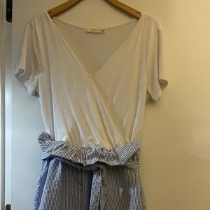 Searsucker romper shorts